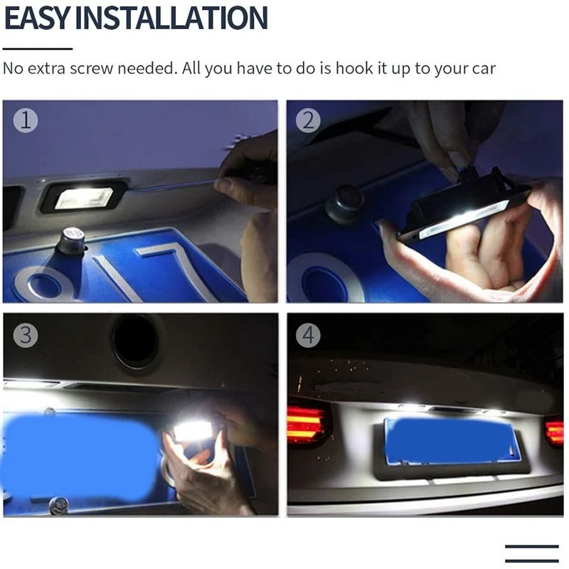 LED Kennzeichenbeleuchtung, 4 Stück Kennzeichenleuchte Für Audi A3 S3 A4 S4 A6 S6 A8 Q7, Nummernschildbeleuchtung, 6000K Kaltweiß 12V Heckleuchte Kennzeichen Mit CAN-Bus, LED Ersatz Für Audi
