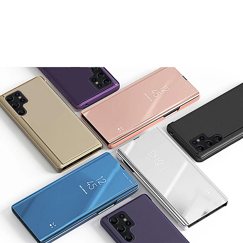 Luxury Smart Mirror Flip Phone Case with Shockproof Protection and Back Cover