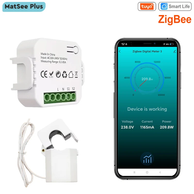 thumbnail image 2 of WiFi Smart Electricity Meter With 2 CT Clamps - Dual Channel Home Energy Monitor For Real-Time Usage Tracking 2 of 3