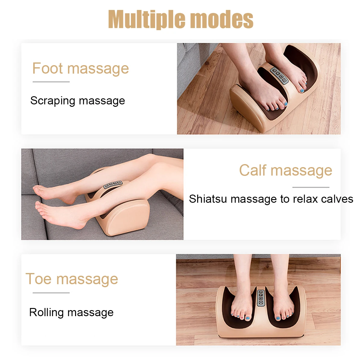 Electric Heating Vibrator Foot Massager Machine Hot Compress Massage Kneading Feet Shiatsu Roller Calf Relieve Muscle Fatigue