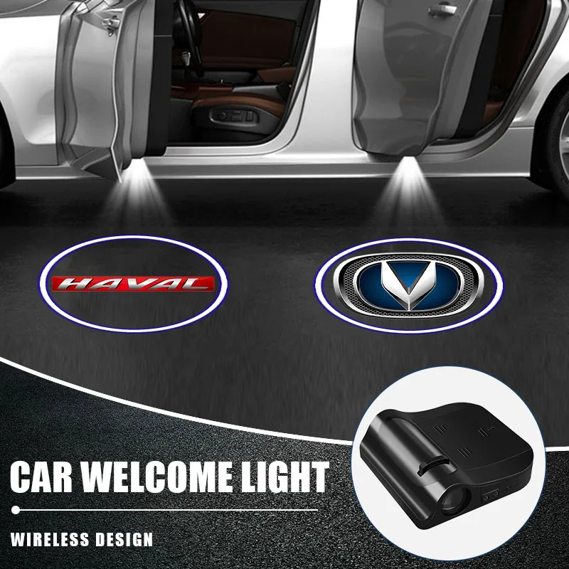 2Pcs For Jaguar Wireless Car Door Logo Lights Paste LED Welcome Courtesy Ghost Shadow light Projector Lamp Fit for All Cars，Lumière De Bienvenue De Porte De voiture for Jaguar 