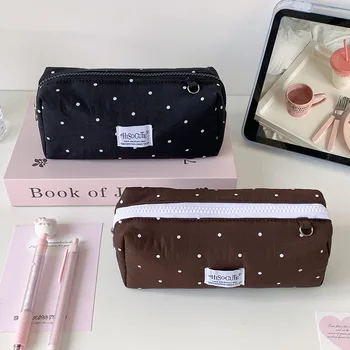 Nuovo astuccio semplice e alla moda, di colore unico e grande capacità, per studenti, per il ritorno a scuola, per ragazze, per riporre cancelleria e penne, per bambini.