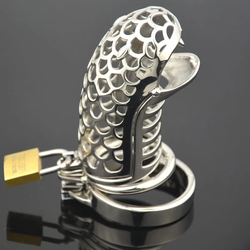 

Male Chastity Device Stainless Steel CB6000 Snake Shape Cock Cage Bird Bondage Penis Lock Sex Toys For Men Cbt BDSM Bondage