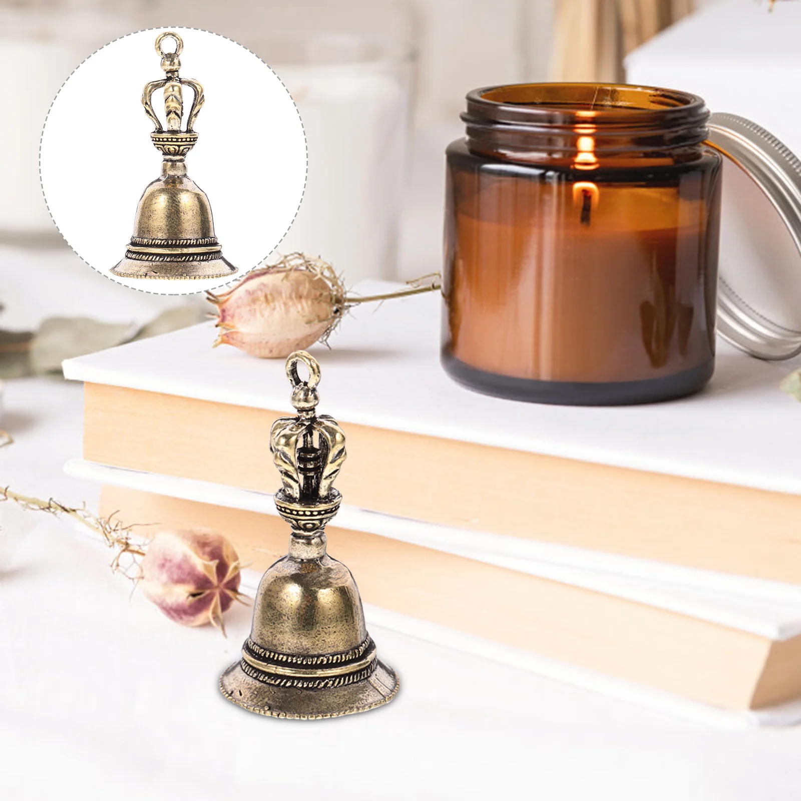

Bell Vintage Home Desktop Decoration Teaching Equipment Unique Portable Handbell for Home Hotel Store