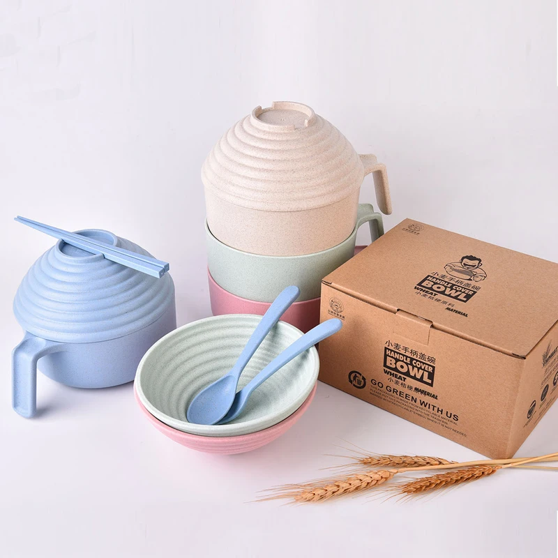 Clearance ! 1 Set Wheat Straw Dinnerware Sets Ecofriendly Instant