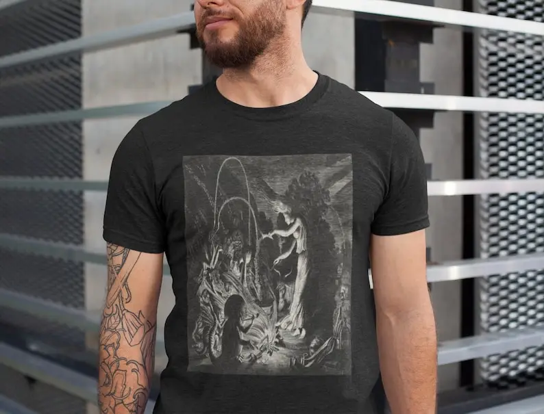 

The Sorceress TShirt, Medieval Witchcraft Shirt, Occult Ritual Tee