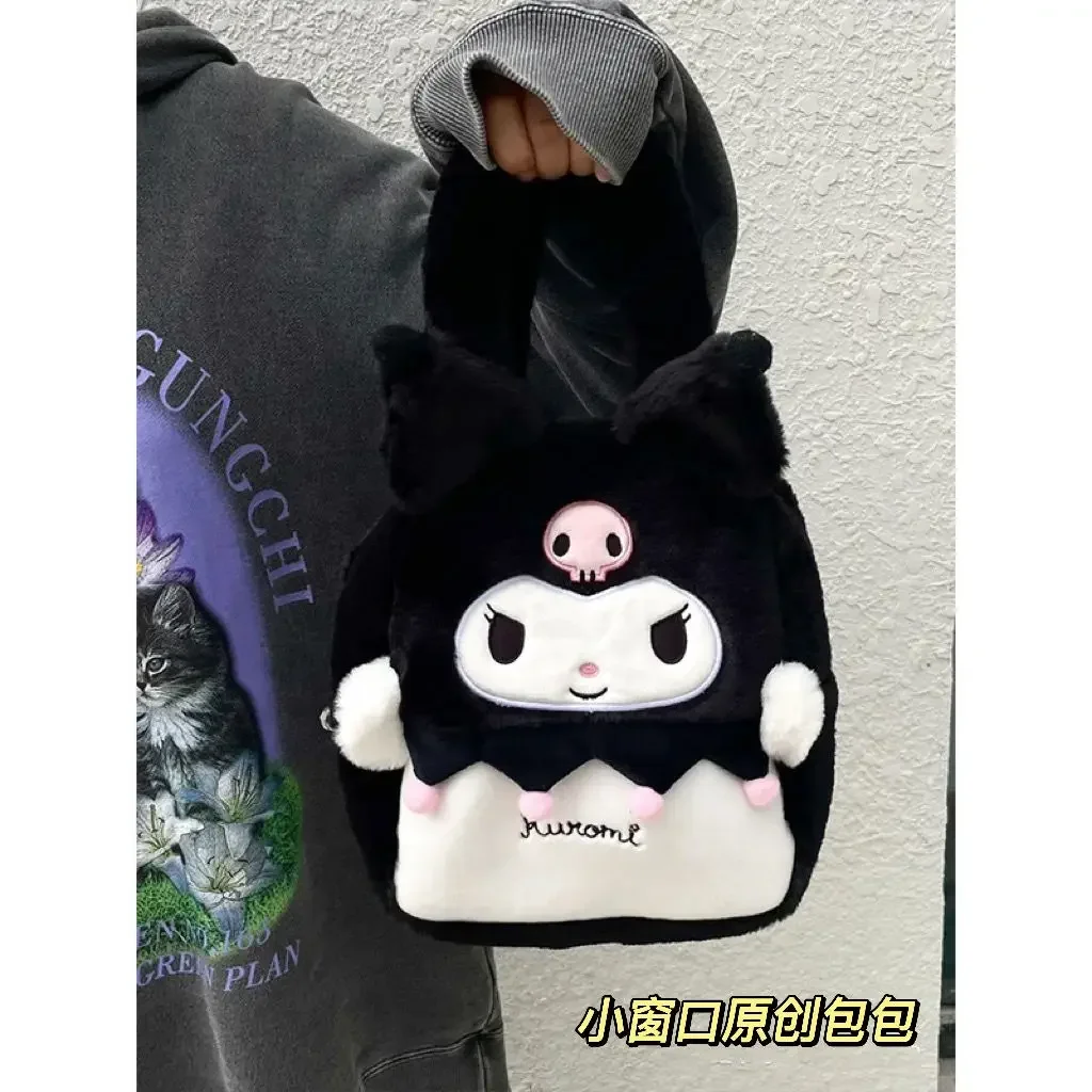 

Sanrioed Kawaii Anime Cartoon series Japanese Soft Cute Sanrio Kulomi Handbag JK Lolita Merlot Shoulder Bag
