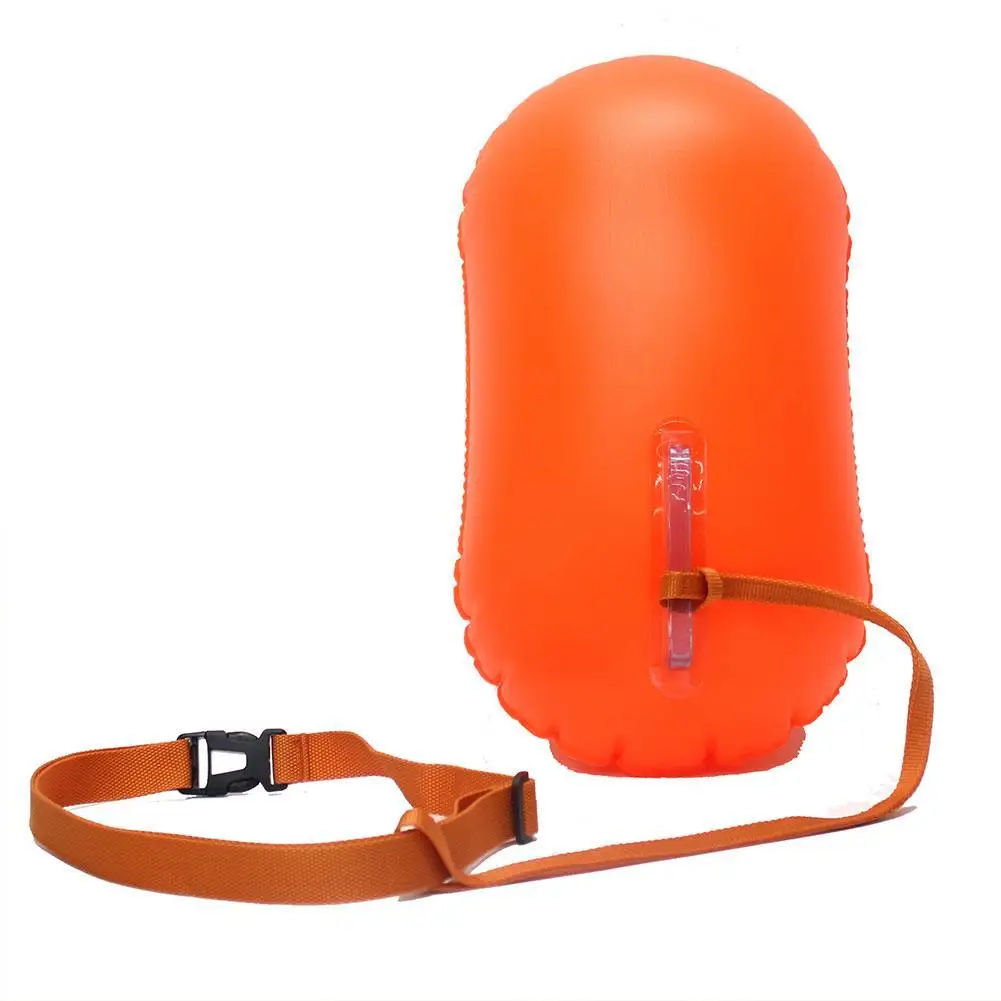 Inflatable Open Swimming Float Life Saving Drifting Swim Buoy with Waist Belt  PVC Inflated Air Drying Bag Swimming Sports Float
