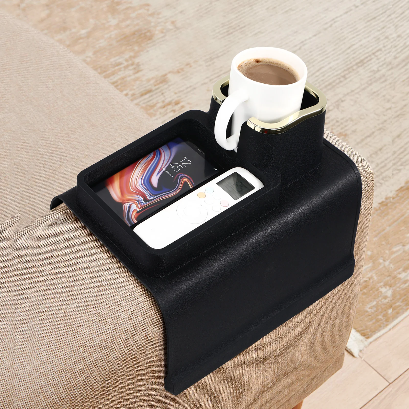 Sofa Tray Arm Rest Table Cup Foldable Sturdy Silicone Drink Holder for Arm Rest Cup Holder For Couch Couch Armrest