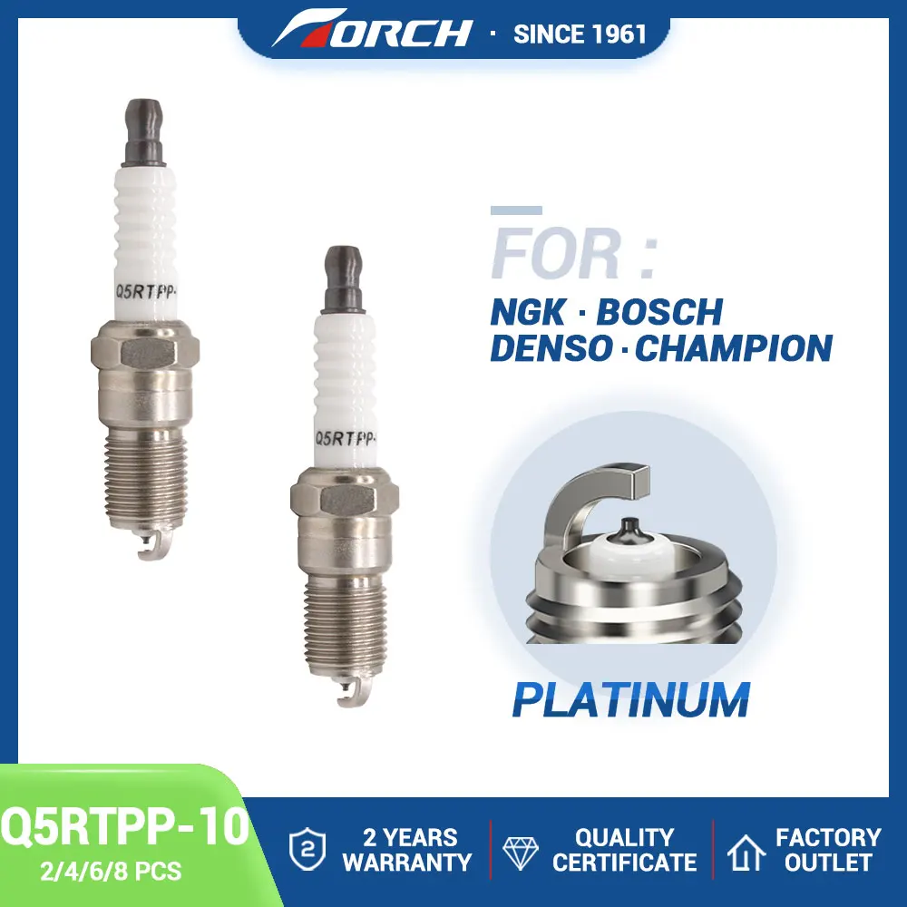 

2-8PCS Двойная платиновая свеча зажигания TORCH Q5RTPP-10 Замена для BPR5EFS-10 PTR5D-10 Denso T16TT FORD 3539125 GM 19299585 41-962