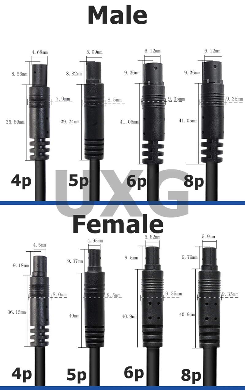 4pin 5pin 6pin 8pin Male to Female 코드 자동차 DVR 카메라 연장 커넥터 케이블, HD 모니터 차량 후면보기 카메라 와이어 1m 5m