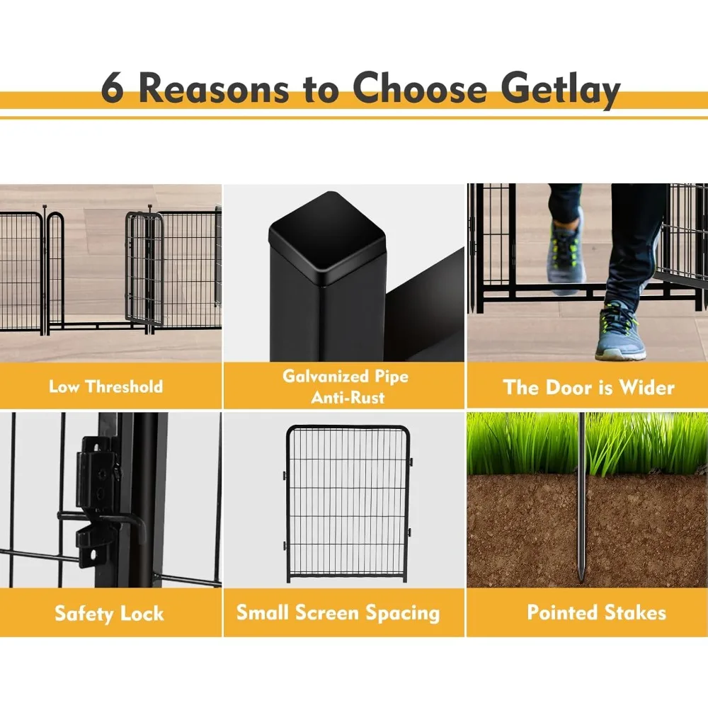 Outdoor Dog Playpen 40inch 14 Panels, Puppy Playpen Indoors, Metal Dog Pen Heavy Duty Pet Puppy Exercise