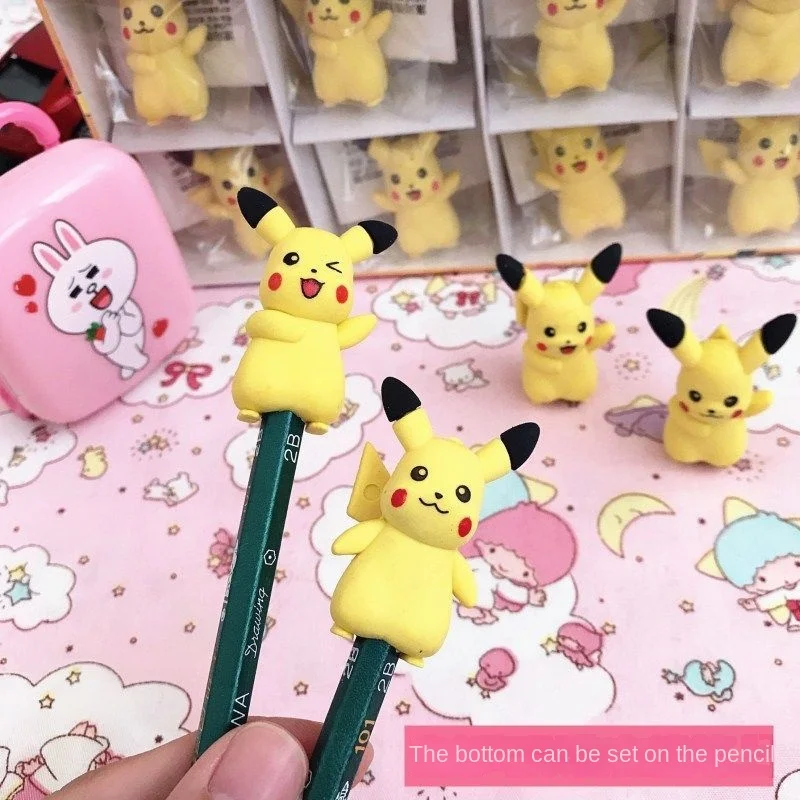 Cute Anime Eraser Cartoon Shape Detachable Children's Rubber Stationery Anime Figure Toys Christmas Gifts Kids pencil eraser