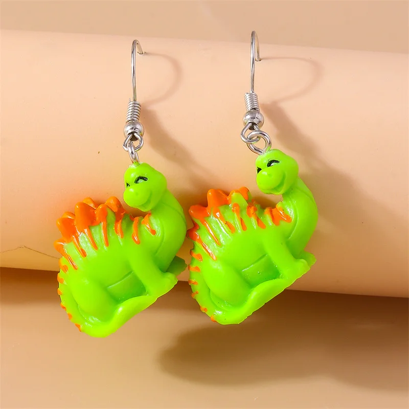 Aihua Niedliche Cartoon 3D Schnecke Dinosaurier Ohrringe Kawaii Tier Ohrringe Halskette für Frauen Mädchen Kinder Geburtstag Schmuck Geschenke – Detail 6