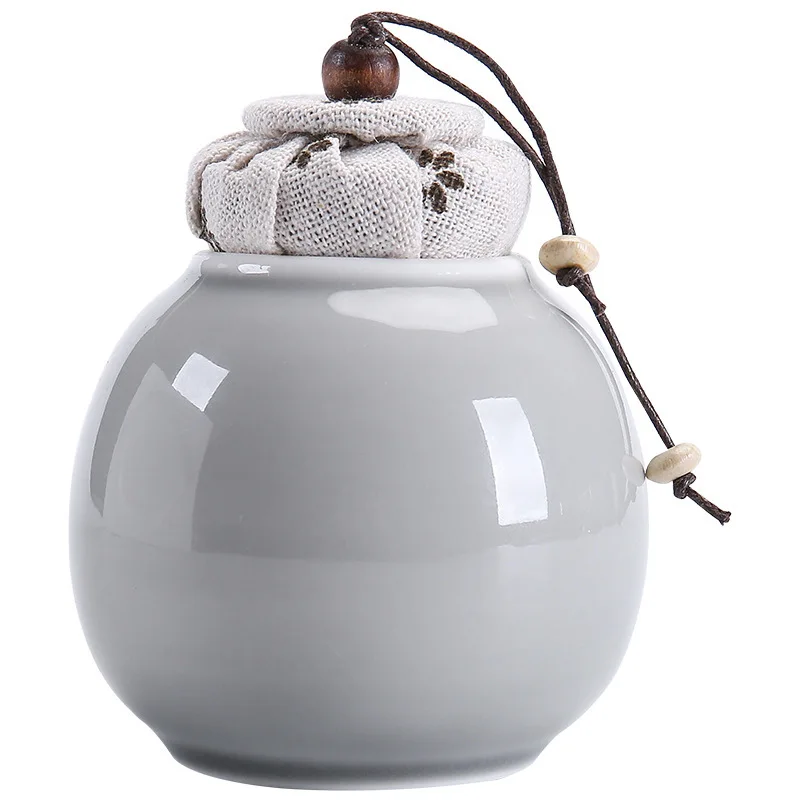 200ml Japanese Mini Tea Caddy Handmade Ceramic Sealed Coffee Container Portable Travel Tea Jar Exquisite Tea Accessories