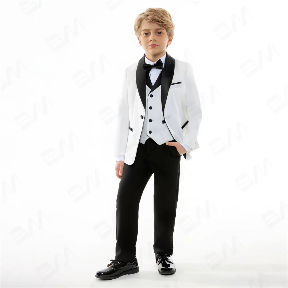 

Spring Boys Top Quality Plaid Wedding Suit Teenager Kid Formal Tuxedo Bowtie Dress Children Blazer Party Performance Costume