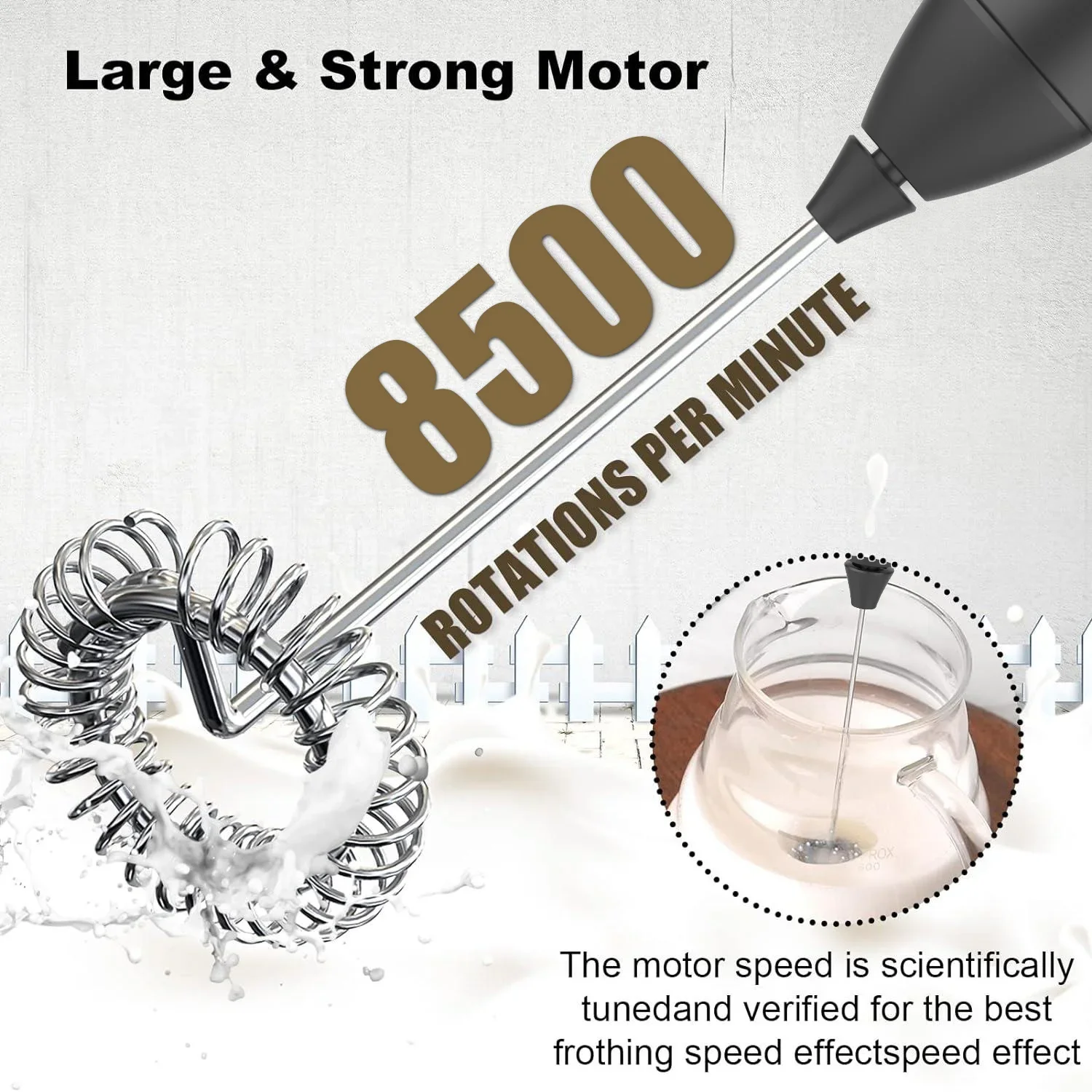 MINI Milk Frother USB Rechargeable 3 Speeds Foam Maker Coffee Whisk Mixer Electric Handle Blender Egg Beater 3