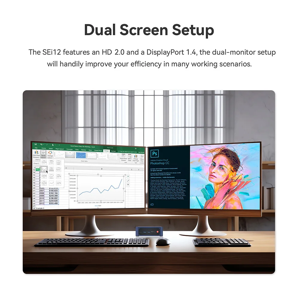 Beelink SEi12 Mini PC - Intel Core i5-12450H 12th Gen, DDR4, SSD, WiFi 6, BT 5.2, PCIe 4.0 - Compact Desktop Game Computer Description Image.This Product Can Be Found With The Tag Names Barebone Mini PC, Computer Office
