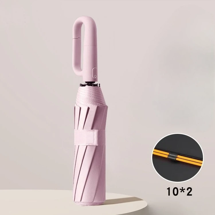 Stylish UV Protection Compact Folding Umbrella with Loop Buckle