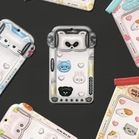 1Pcs Photocard Holder, Cute Cartoon ID Credit Card Holder with Keychain Hard Shell Protective Photo Sleeves 2