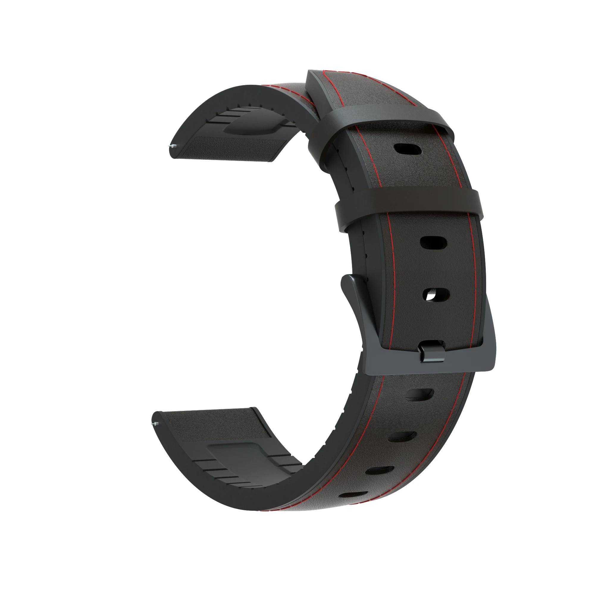 Premium Leather Silicone Bracelet Strap - 22mm Replacement Watchband