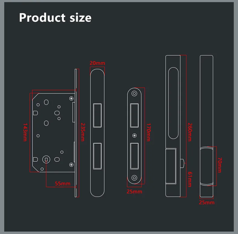 TOPKNORR Minimalist Magnetic Door Lock Indoor Household Universal Toilet Black Room Wooden Door Handle Mute Bedroom Door Lock