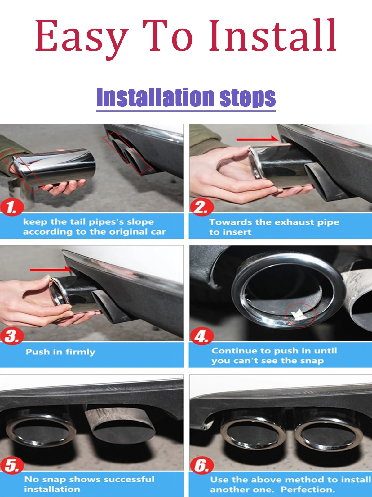 2 stücke 7,6 cm/2,99 zoll Auto Auspuffrohr Schalldämpfer Spitze Für Audi A4 B8 A3 8V 8P A1 Q5 A5 Volkswagen VW Passat B7 CC Tiguan – Detail 2