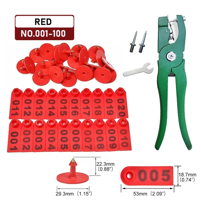 Cows Ear Tag Plier Cattle Ear Tags 001-100 Number Livestock Ear Tagging - View #8