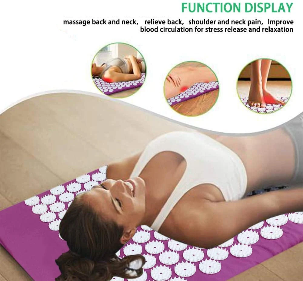 Massage Acupressure Mat Head Neck Back Foot Cushion Pillow Spike Yoga Mat Anti-stress Needle Massager Acupuncture pad massage pillow