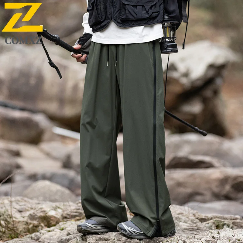 ​Men Softshell Sport Pants Spring Summer Waterproof American Style Outdoor Camping Fishing Windproof Anti-wrinkle Casual Trouser