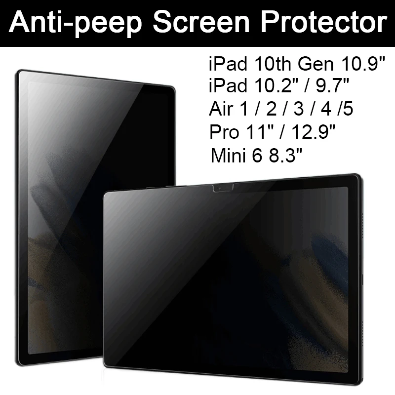 Protection d'écran anti-espion en verre trempé pour iPad / air / pro