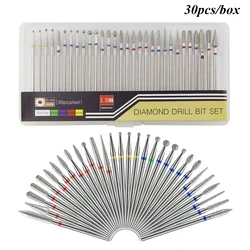 Enhanced 30 - Piece Carbide Cuticle Nail Drill Bit Set for Professional Manicures and Pedicures (30pcs)
