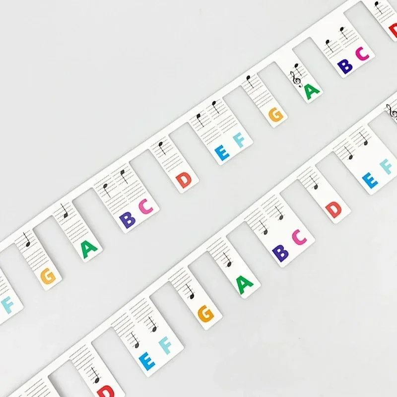 88 Keys White Cardboard Piano Keyboard Stickers Removable Keyboard Note Labels Beginner Piano Note Study Guide Accessories piano keyboard labels