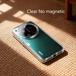 MagSafe Acrylic Transparent Shockproof Bumper Phone Case with Magnetic Protection for Xiaomi 13 Ultra (Clear No magnetic)