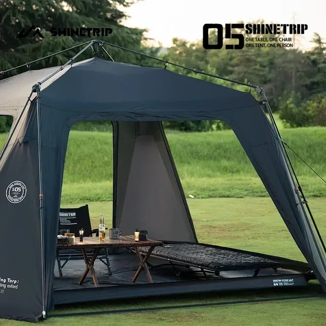 Shinetrip Waterproof Tent Tent Beach Family Black/Green Sunshade Camping Party Sunburn Protection One-touch 8-10 Persons UPF50+