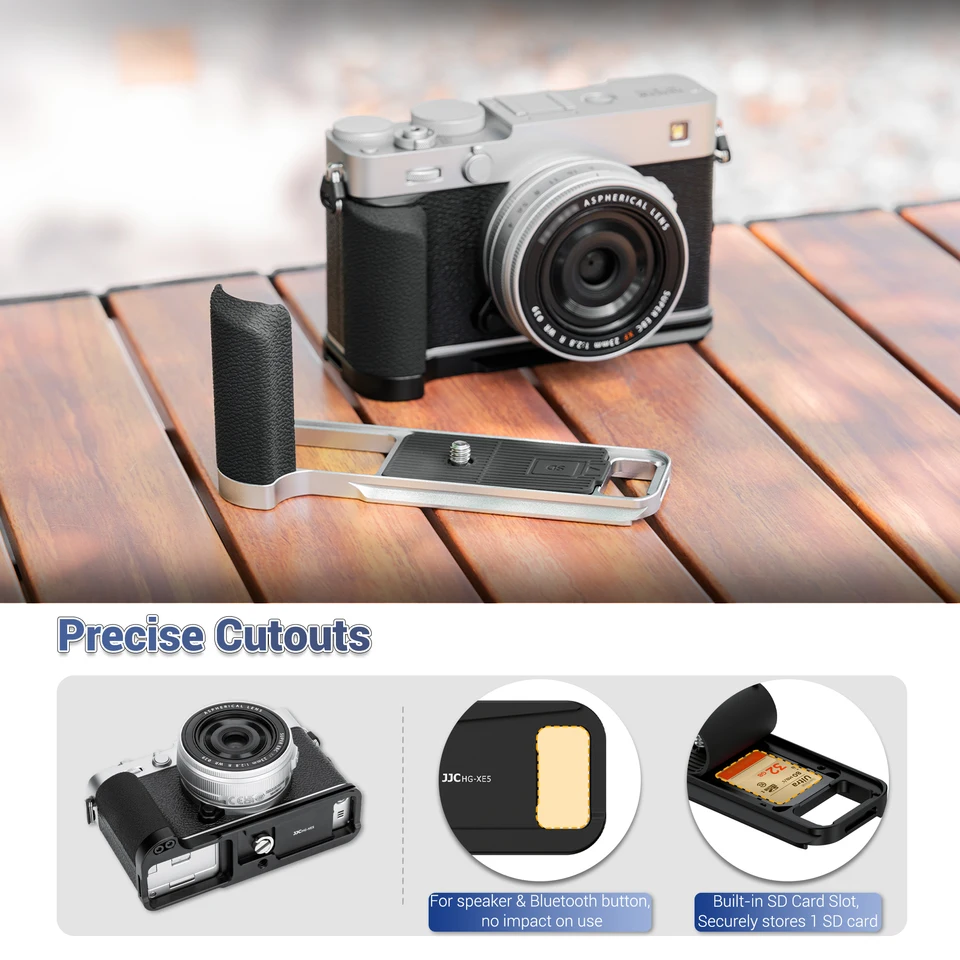 JJC L förmiger Metallgriff kompatibel mit Fujifilm X E5 Kamera, Schnellspanner für Arca, 1/4 Zoll 20 Loch, Handgriff kompatibel mit Peak Design Capture Camera Clip V3 (Handgriff eingebauter JJC L förmiger Metallgriff kompatibel mit Fujifilm X E5 Kamera, Schnellspanner für Arca, 1/4 Zoll 20 Loch, Handgriff kompatibel mit Peak Design Capture Camera Clip V3 (Handgriff eingebauter