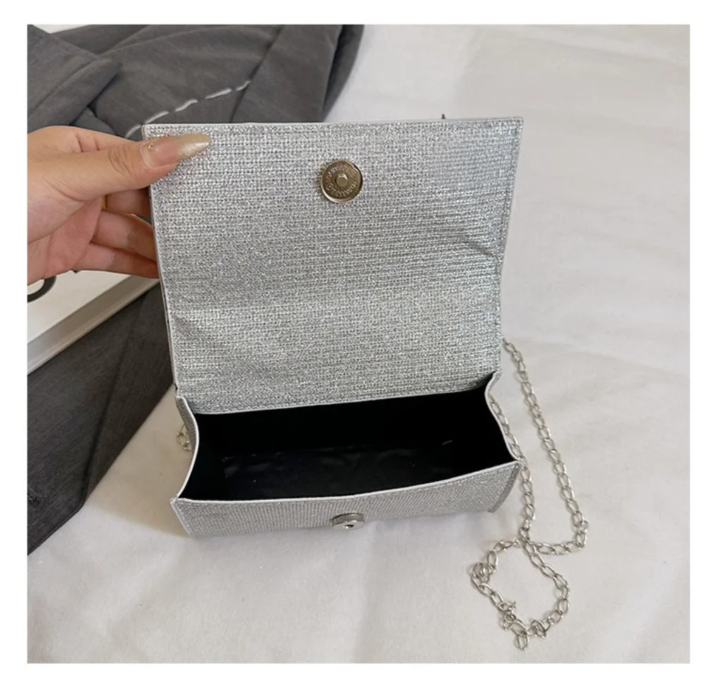 Fashion Elegant Clutch Bag Women Shiny Chain Shoulder Crossbody Bag Ladies Chic Cocktail Wedding Party Envelope Evening Bag