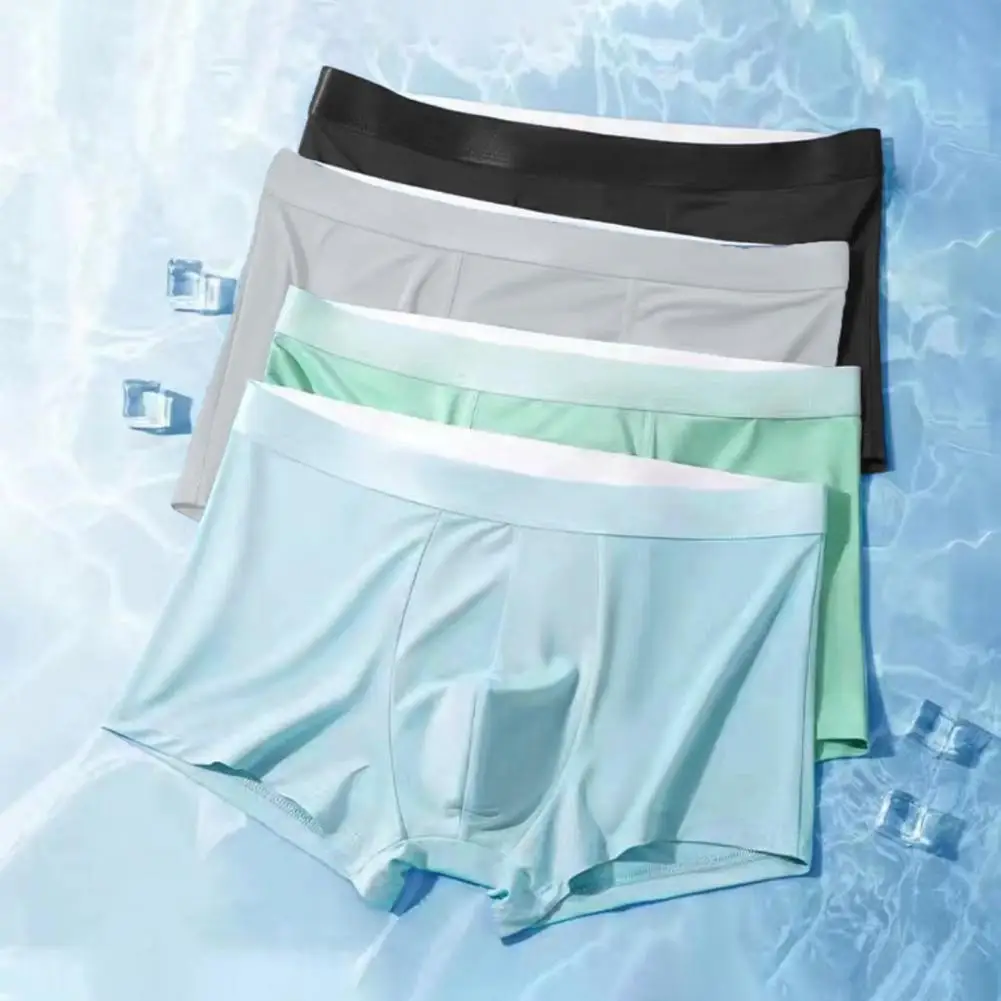 

Men Panties Stretchy Breathable Men's Underwear Sweat-absorption Briefs Cotton Boxer Shorts U Convex Male Panties for Comfort