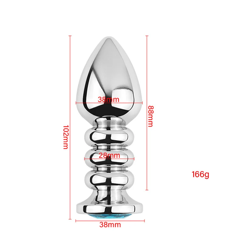 Beads Spiral Anal Metal Anal Plug Dildo Stainless Steel Butt Plug Sex Toys for Women Men Prostate Massage_voghion.com