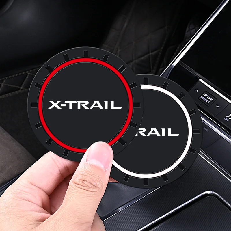 Car Cup Holder Anti Slip Insert Coasters Pads 2pcs For Nissan X-Trail XTrail T30 T31 T32 T33 Water Cup Holder Silicone Mats cup holder coasters cup holder inserts car coaster pads cup holder insert