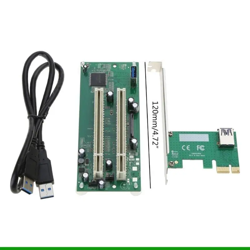 U55C PCI-Express-PCI 어댑터 카드 PCIe-PC용 듀얼 Pci 슬롯 확장 카드
