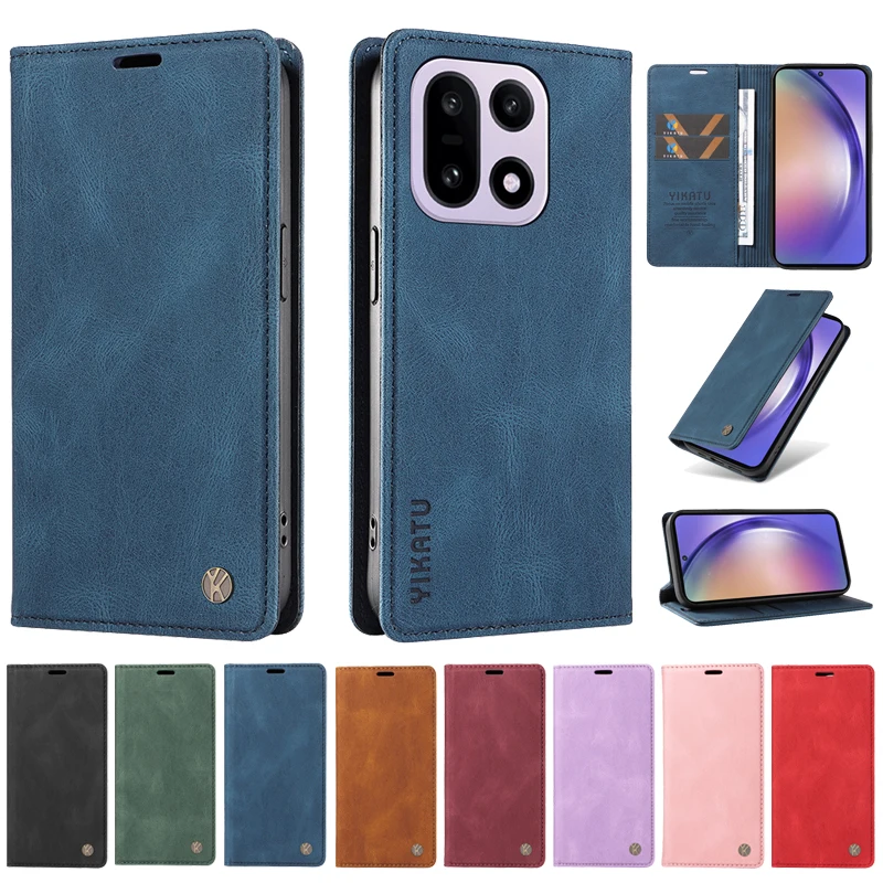 Luxury Leather Wallet Case with Magnetic Flip Cover