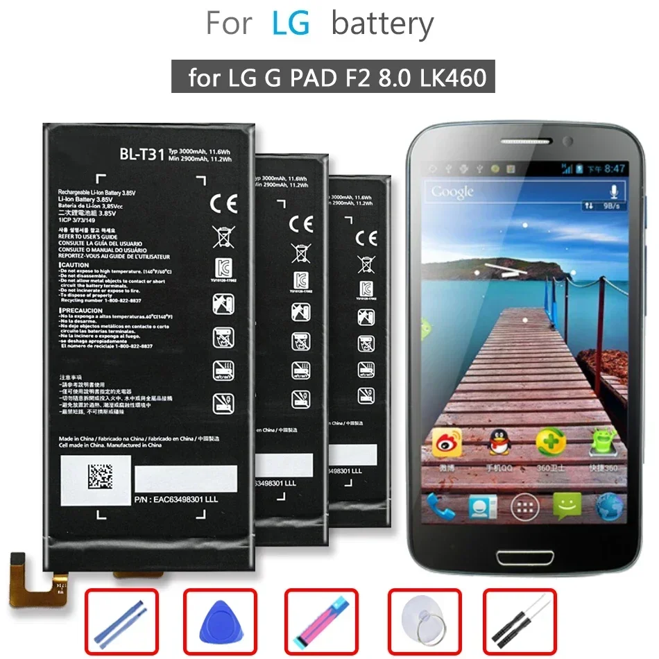 3000Mah Bl T31 Bl-T31 Batteria Di Ricambio Per Telefono Cellulare Per Lg G Pad F2 8.0 Lk460 Batterie Smartphon Di Alta Qualità