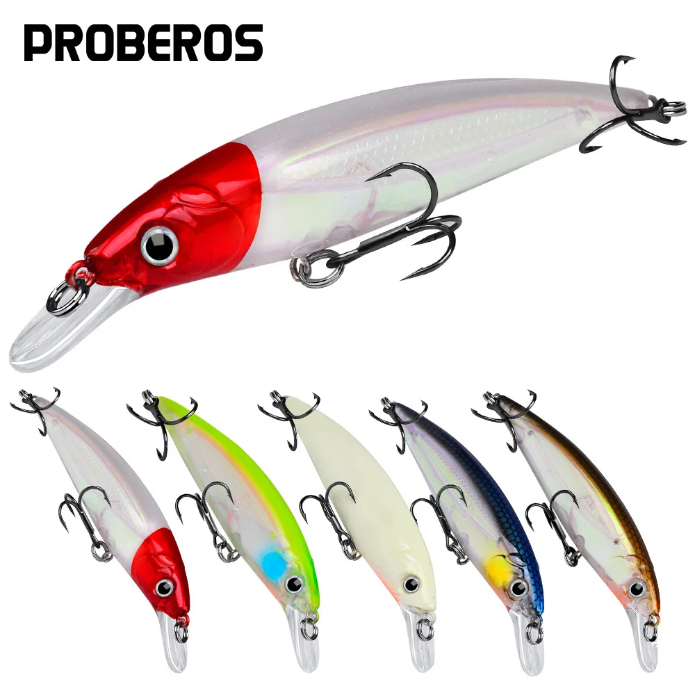

7g 14g Floating Minnow Lure Long Throw Plastic Artificial Hard Bait Minnow Crankbait Wobbler Luminous Fishing Bait with Hooks