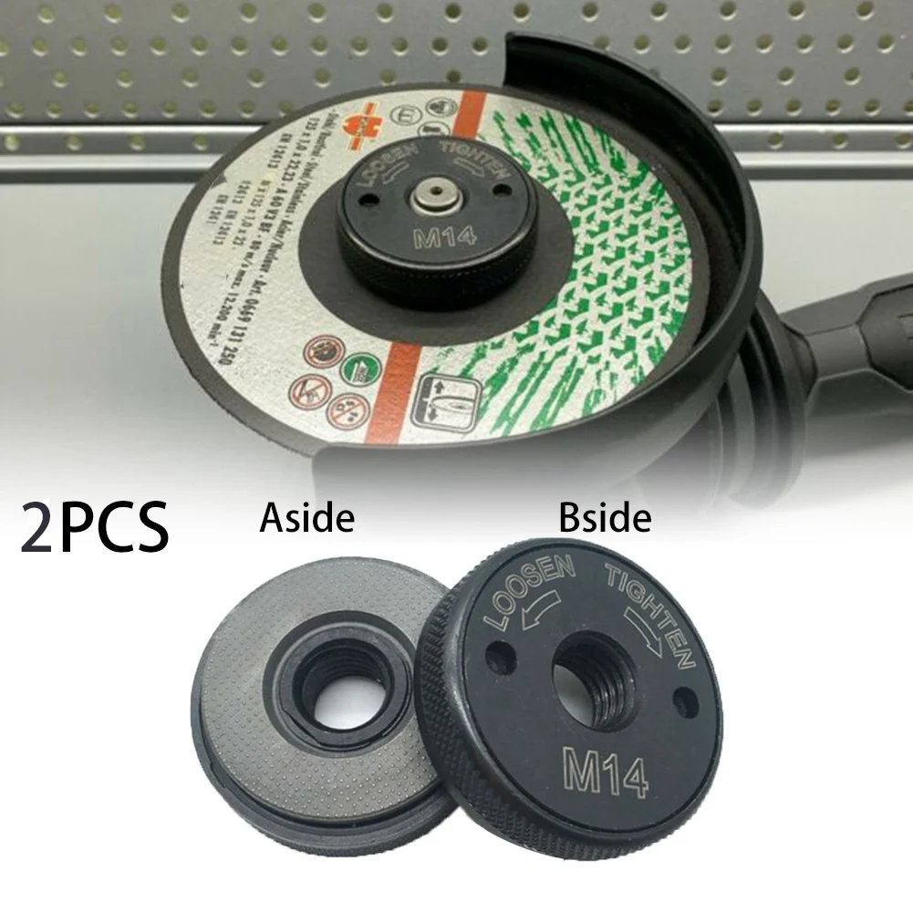 

2Pcs Quick Clamping Nut M14 Angle Grinder Clamping Nut 125 150 180 230 Flange Nut Tool Power Replacement for Makita.