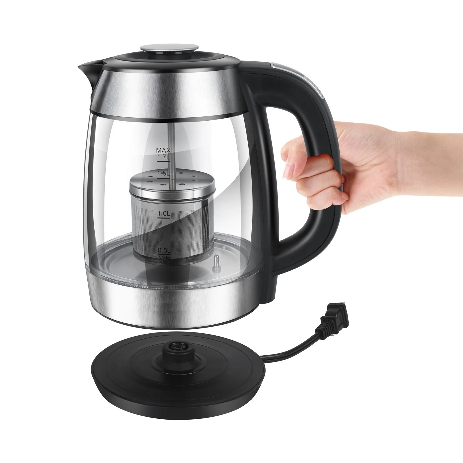 DEVISIB Electric Kettle Temperature Control 4Hours Keep Warm 2L Glass Tea Coffee Hot Water Boiler Food Grade 304 Stainless Steel