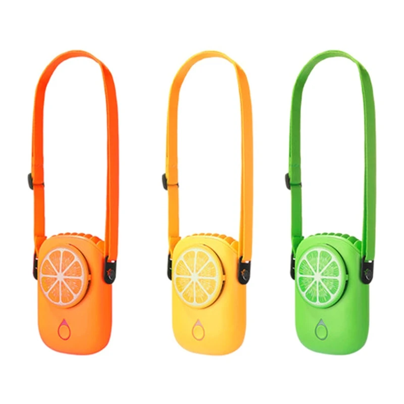 

D0AB Hanging Neck Fan Necklace Air Cooler Rechargeable Mini USB Fan No Curly Hair for Home Office Sports Travel
