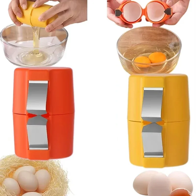 Egg Shell Opener and Cutter Egg Shell Opener Egg Cutter Cracker Gadget Handheld Eggs Breaker Household Eggs Cracker and Separator Kitchen Tools