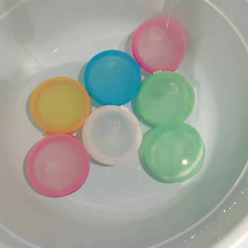 60Pcs random colors Reusable silicone water ball, quick water injection in summer with  Pool Water Bomb Balloons Games 6
