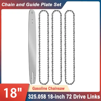 Powerful 18" Gas Chainsaw Gasoline Chain 72 DL 0.325" Pitch 0.058" Guide Premium Alloy Expertly Rounded Teeth 18 inch Saw Blade